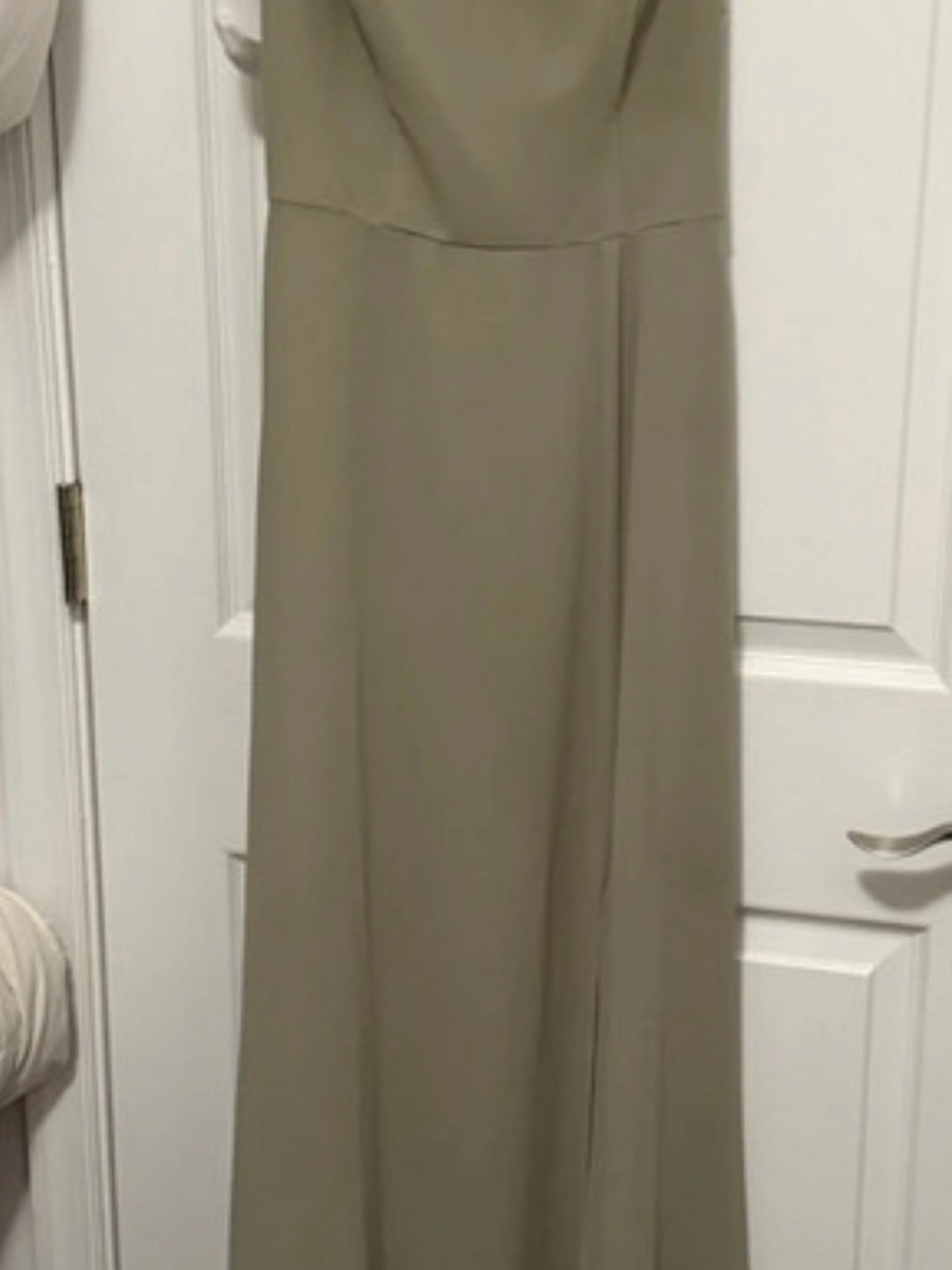 David's Bridal Eucalyptus Spaghetti Strap Bow Back Chiffon Dress